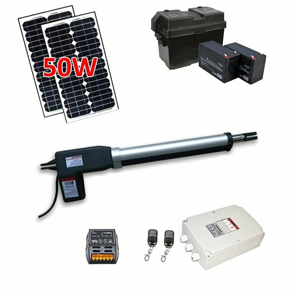 Tepee Supplies AS600SOL Solar Powered Gate Opener Solar Kit For Single Swing Gates Up To 660-lb TE3302944